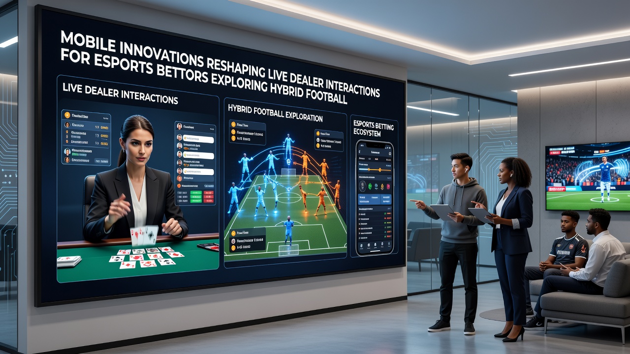 Esports bettor using mobile device to engage with live dealer during hybrid football and tennis incentive event